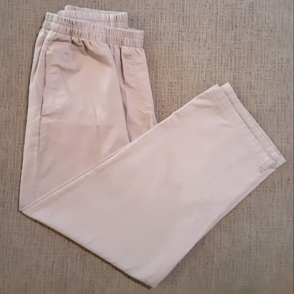 🌞SZ L ELASTIC WAIST PANTS FRONT POCKETS